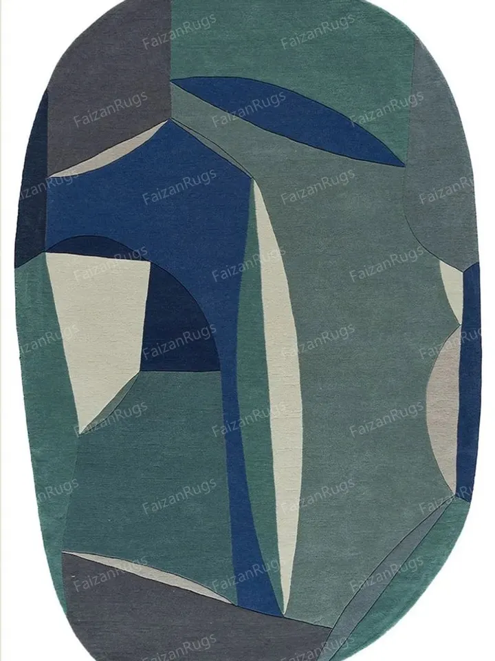 Irregular Multi Color Hand Tufted Rug 100% Wool For Living Room, Bed Room, Kids Room In Any Size 10x14,10x12,9x12,8x10