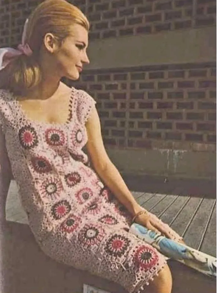 Dress crochet pattern, granny squares crochet dress, motif dress crochet, summer dress crochet pattern pdf