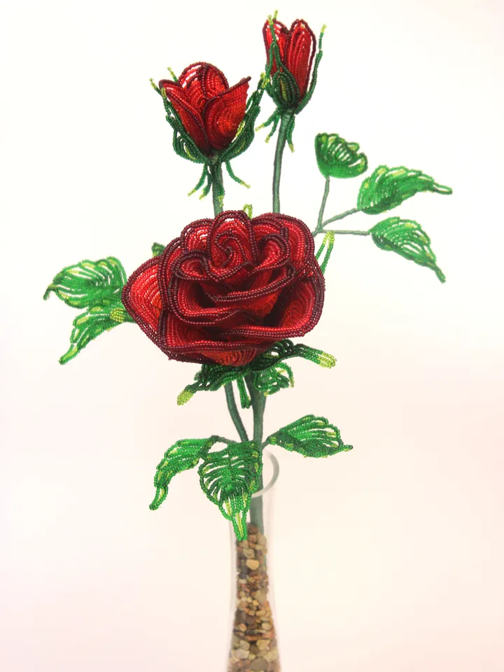 French Beaded Flowers pattern | Beaded Rose | Seed bead patterns | Beading tutorial | Digital Download - PDF
