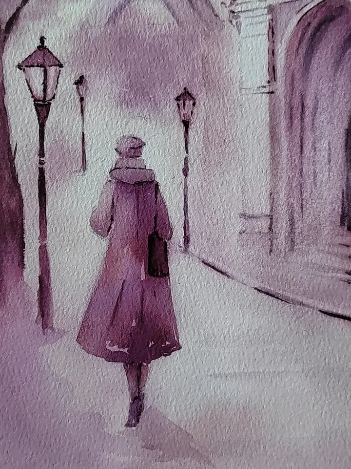 Original Watercolor Painting Romantic Urban Landscape Art Paris Artwork Eiffel Tower Picture 21x29 cm by SoftWaves