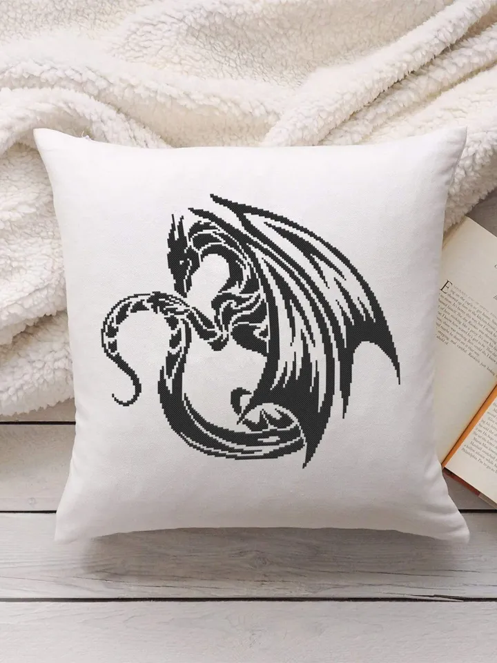 Dragon cross stitch pattern digital PDF Fantasy animal cross stitch chart Instant download PDF Dragon embroidery beginners Home decor #D4