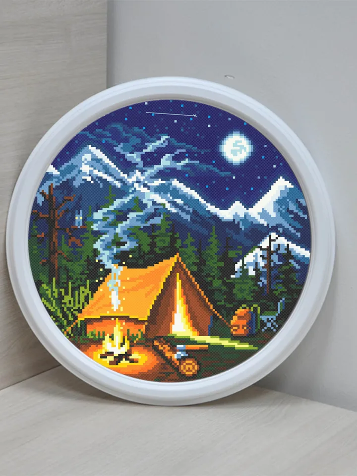 Nature landscape cross stitch pattern download PDF Camping tent embroidery PDF Travel Adventure awaits xstitch chart Nature lover gift #L1
