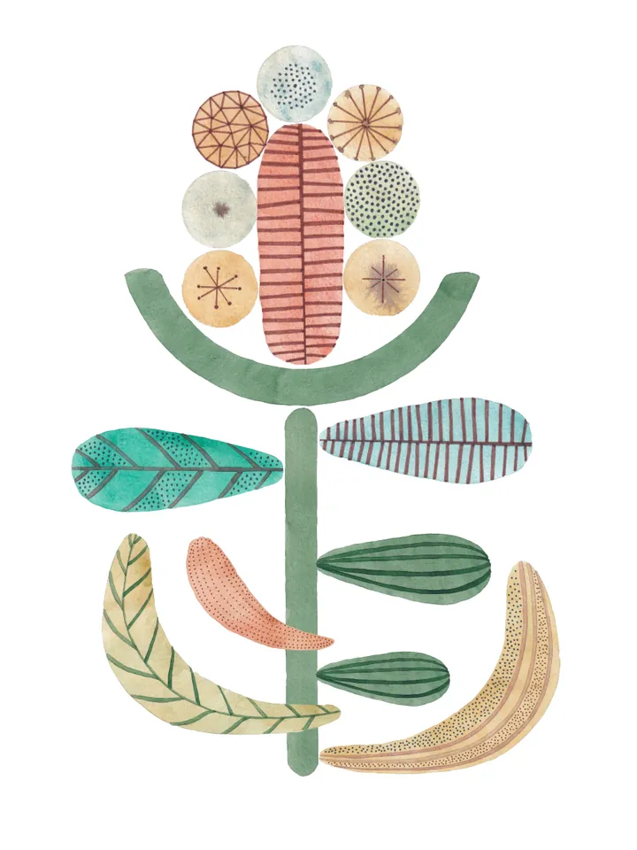 Illustration Watercolor Geometry Plant Art print