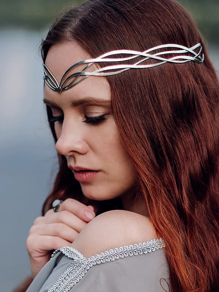 Sorceress diadem fantasy legends Tiara Elven Crown boho romantic Wedding Headpiece Celtic medieval elven Queen Nyneve