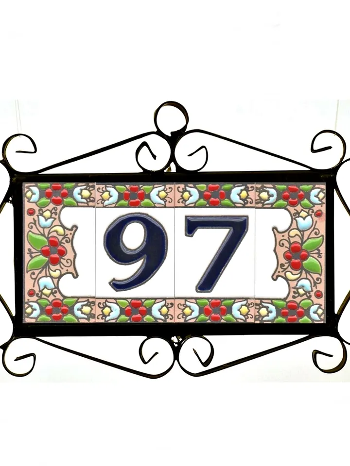 Ceramic letters and numbers 7.5cm. (3") for the wall - Hand-glazed in Spain - "ESCUDILLER-Azul" models - Ceramic letters number -