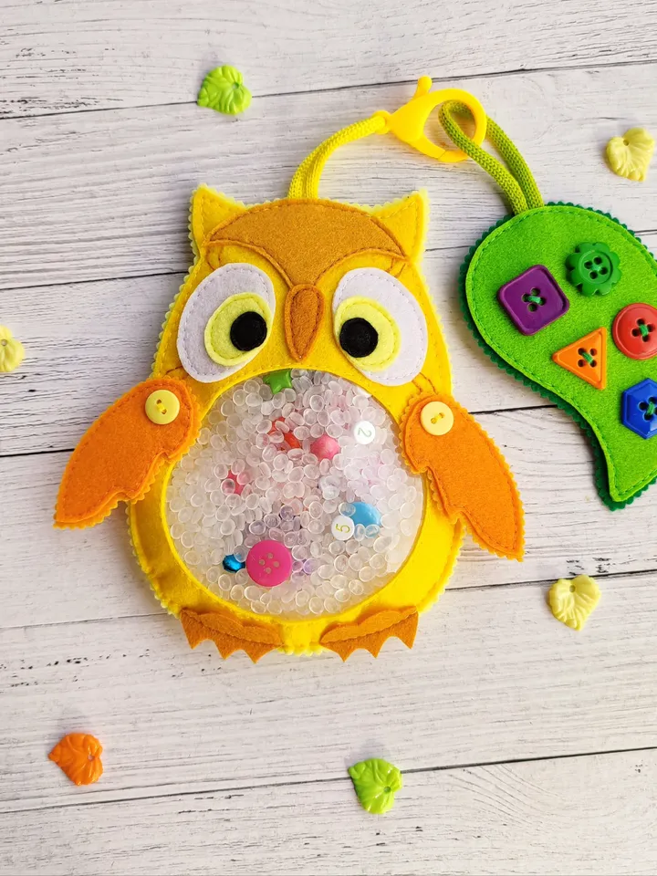 Owl I spy bag pattern & tutorial, I spy game felt pattern, Montessori travel toys, Autism sensory toys PDF, Felt Sewing pattern baby