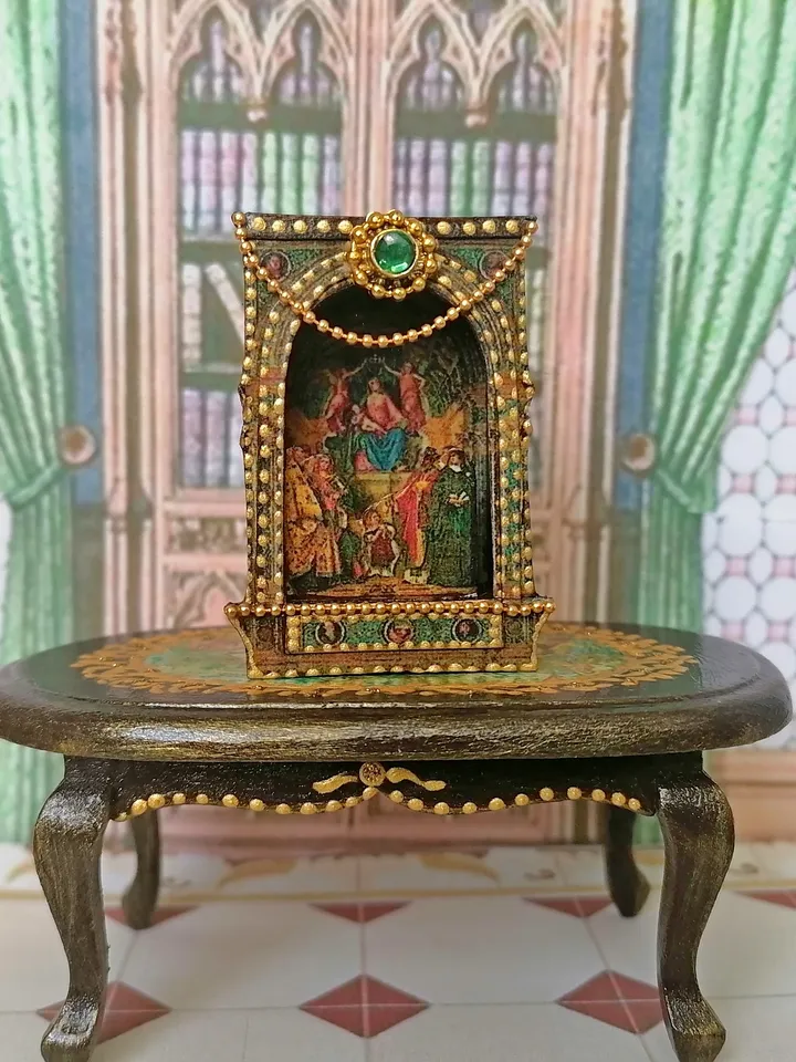 Nativity scene. Christmas miniature. Dollhouse miniature. 1:12.handmade. Christmas. Christmas present. Christmas nativity scene.