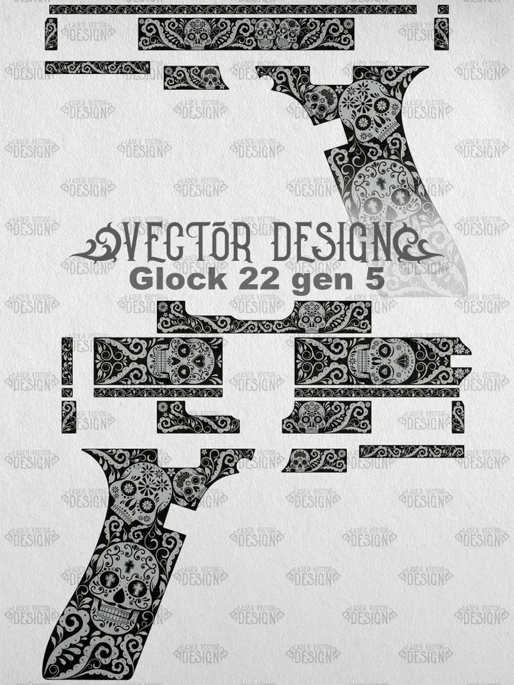 VECTOR DESIGN Glock 22 gen 5 Candy skulls