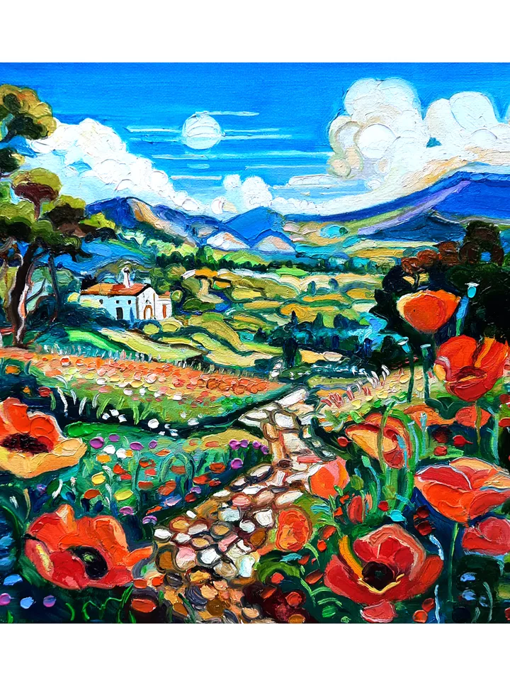 California Poppy Painting Original Oil Artwork 12*12
Flowers Painting Impasto Oil Painting