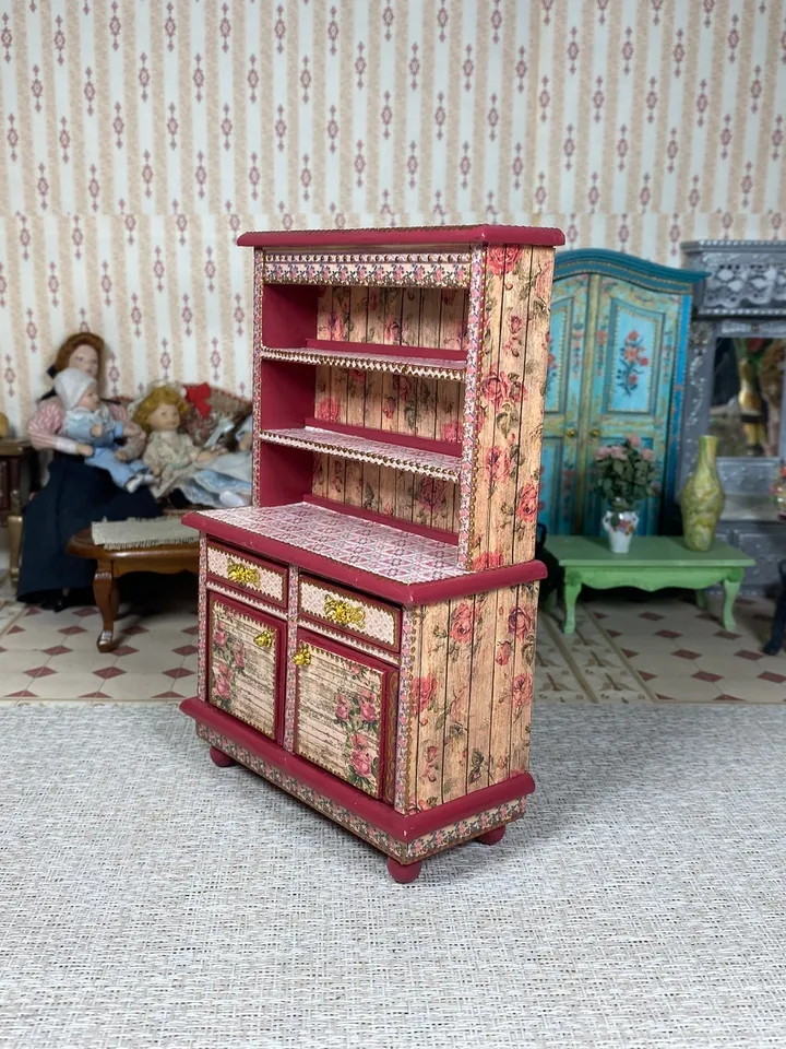 Dollhouse Buffet. Doll Wardrobe. 1:12 Scale. Handcrafted. Dollhouse Furniture.