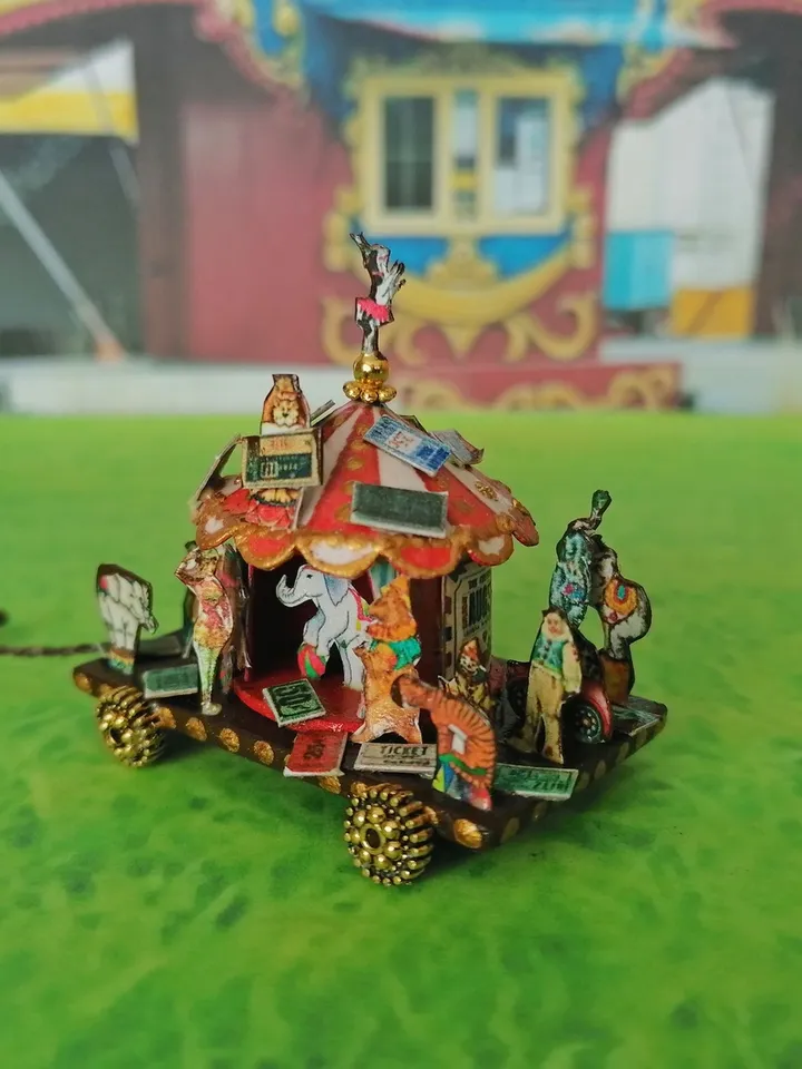 Miniature handmade circus. 1:12.