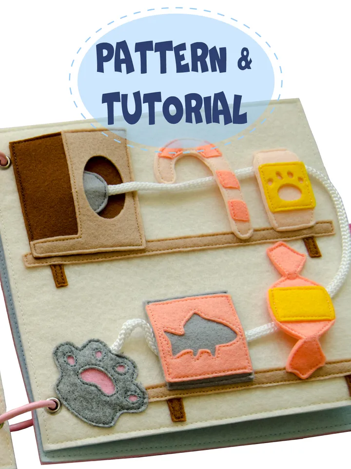 Quiet book page PDF, SVG Pattern and Tutorial Mouse on the shelf