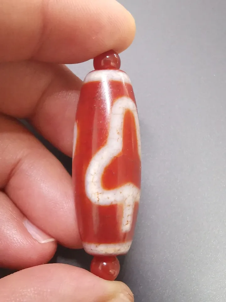 Gandhanra Antique Tibetan Dzi Bead(30 Years Old), Fire Agate Bodhi Bead,Protective Amulet Bead Pendant