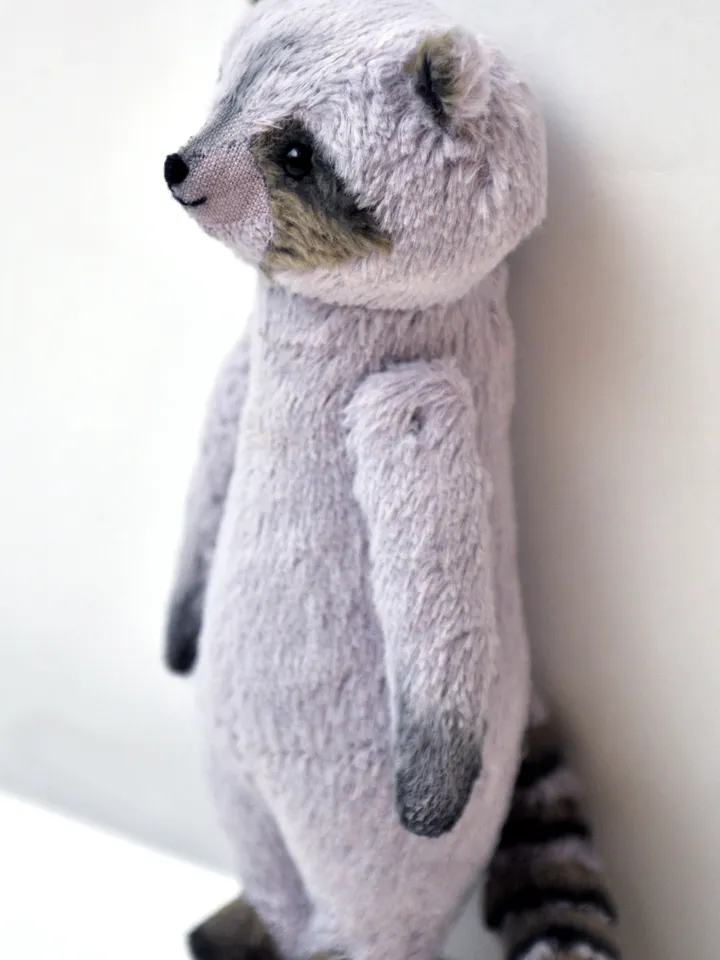 PDF Raccoon the Cutest Guy E-pattern for 8" (20cm) Artist teddy toy racoon/ coon sewing instructions anime teddy friend