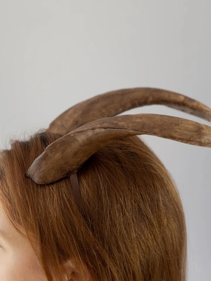 Tiefling Horns, Brown Devil Horns, Dragon Horns, Horns Headband, Fantasy Cosplay Horns for Halloween