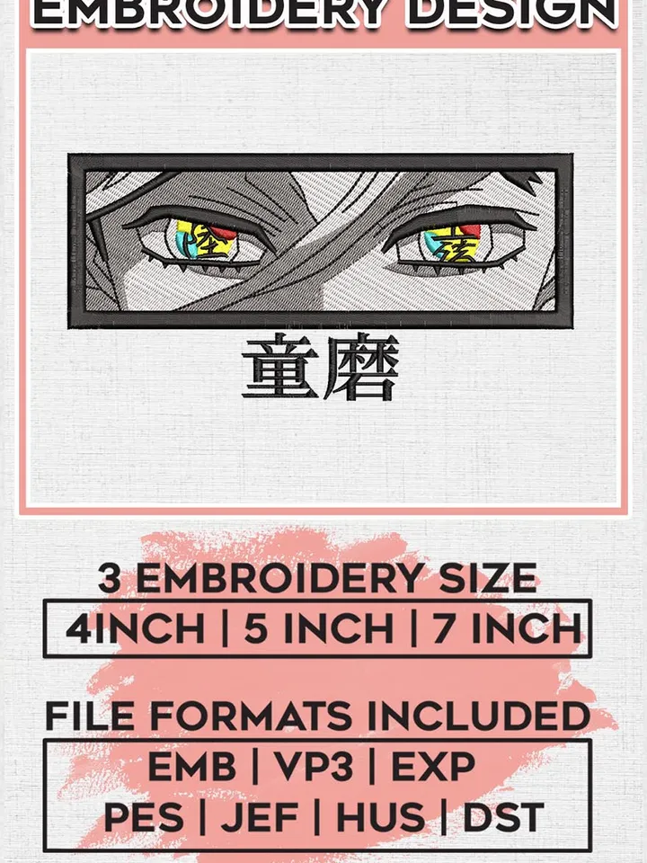 Demon Slayer Embroidery Files, Douma, Anime Inspired Embroidery Design, Machine Embroidery Design Design EMB_ANIME_285
