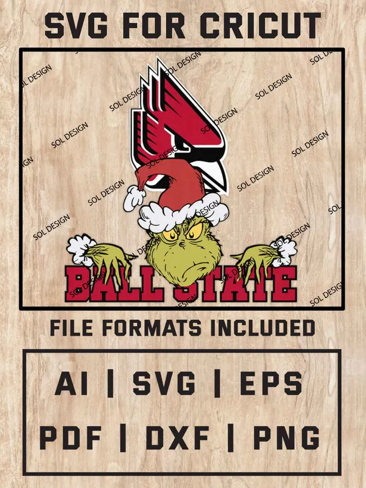 Grinch Ball State Cardinals SVG, NCAA College Team SVG Design, NCAA Ball State Cardinals SVG, NCAA Ball State Team Cricut, Christmas Svg, Grinch svg, Digital Download