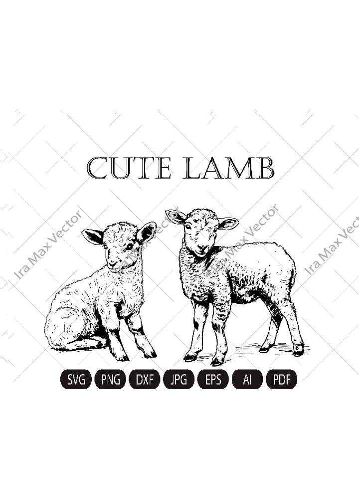 Lamb Svg, Sheep svg, Cute Farm Animal, Livestock,farm life, Lamb Clipart, Lamb Vector, Lamb printable, Lambs svg