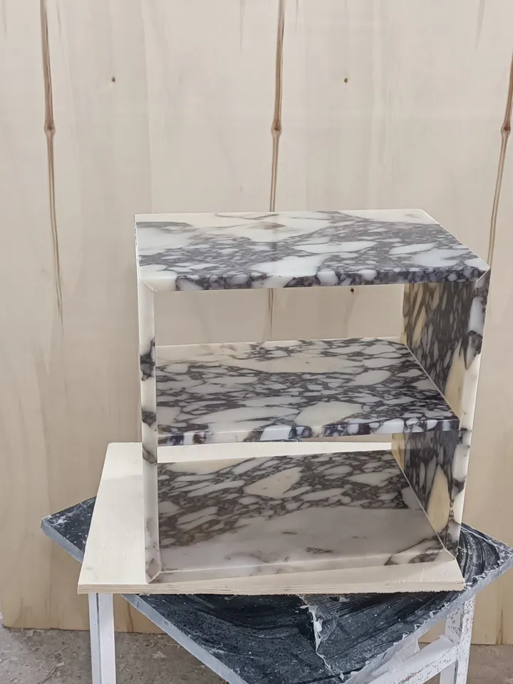 Calacatta Viola Marble side table, end table, italian marble 100% handmade, coffe table, real stone