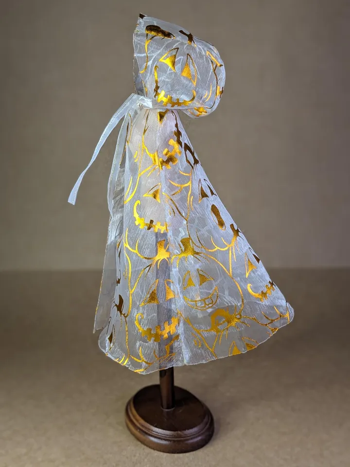 Handmade Halloween transparent cape for 1/6 scale fashion dolls