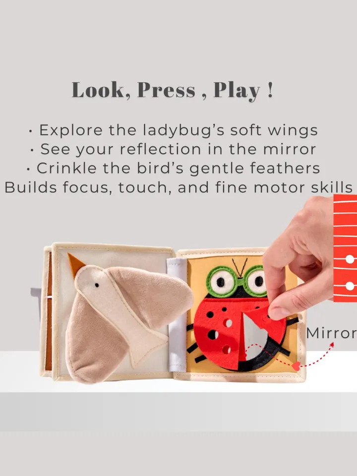 Travel Busy Book for 1 Year Old Baby | Montessori Quiet Book for Toddlers |Sensory Toys for Babies | baptism Baby Gift | Kinderkrama