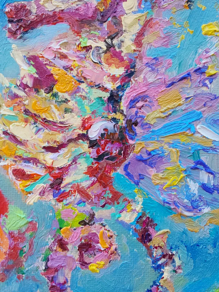 "Seahorse" oil painting on canvas 20x20mm (8x8inch)