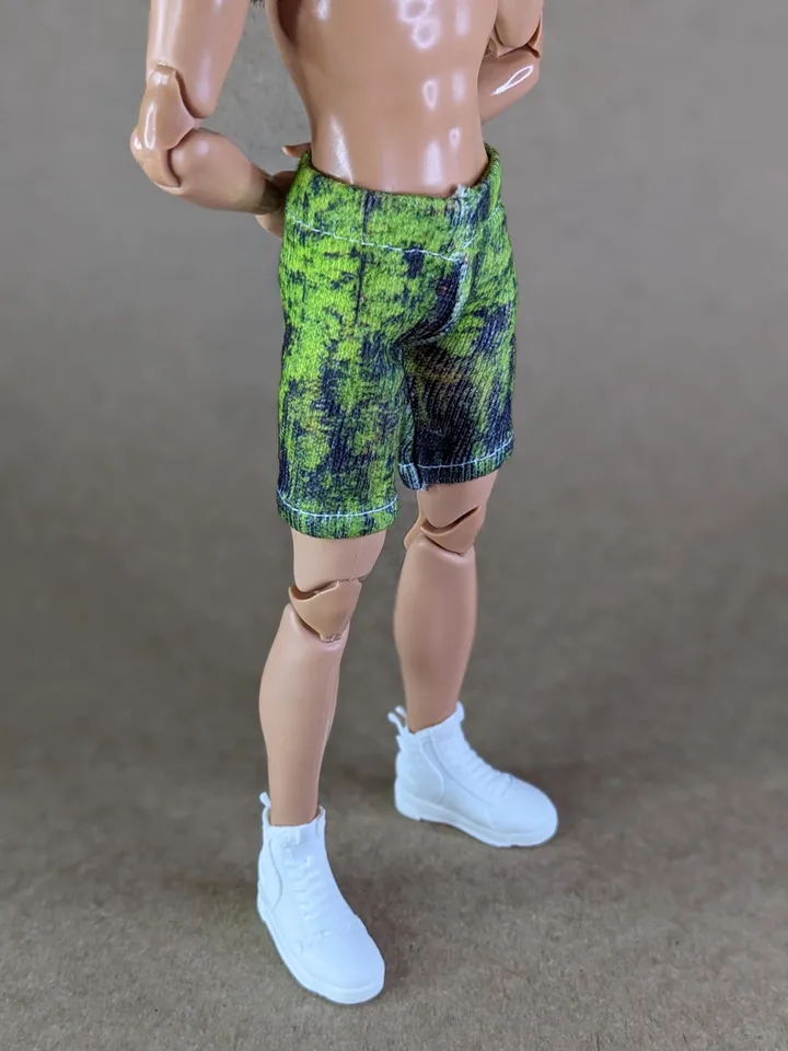 Natural printed elastic shorts for for 12 inch fashion male dolls