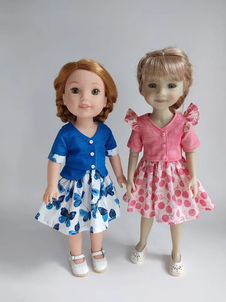PDF sewing pattern for Ruby Red Fashion Friends and Wellie Wishers dolls.