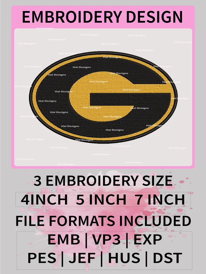 NCAA Grambling Tigers Embroidery File, 3 Sizes, 6 Formats, NCAA Machine Embroidery Design, NCAA Logo, NCAA Teams