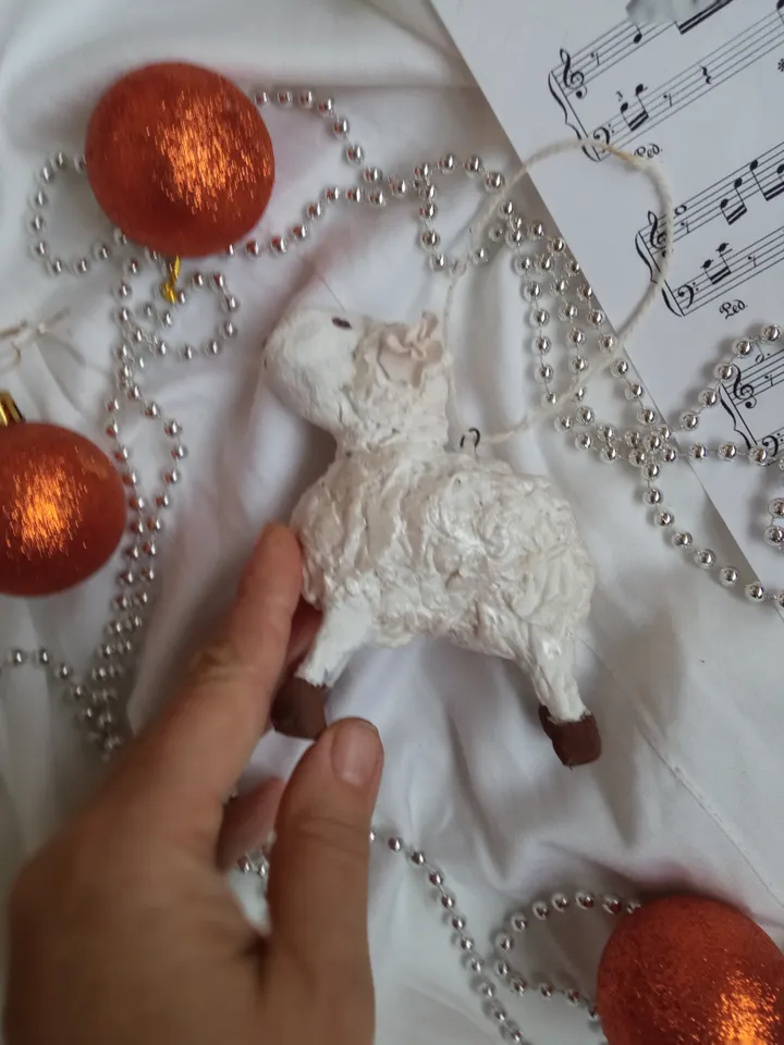 Sheep Pendant - Unique Decor for Christmas and Easter Handmade. Christmas tree toy. Easter decor