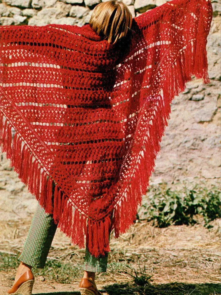 Shawl crochet pattern vintage shawl pattern easy simple Pattern women shawl instant download