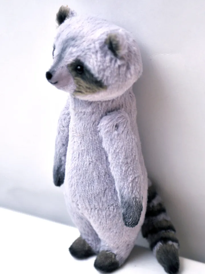 PDF Raccoon the Cutest Guy E-pattern for 8" (20cm) Artist teddy toy racoon/ coon sewing instructions anime teddy friend