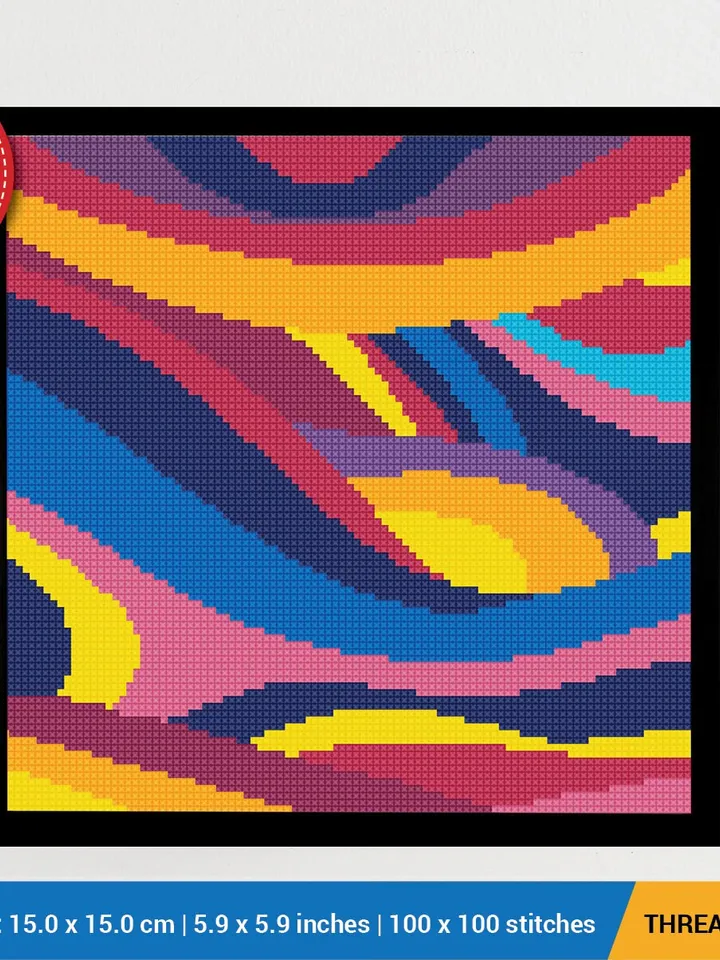 Abstraction Wave Cross stitch pattern | Embroidery Pattern | Instant Download | Embroidery Designs