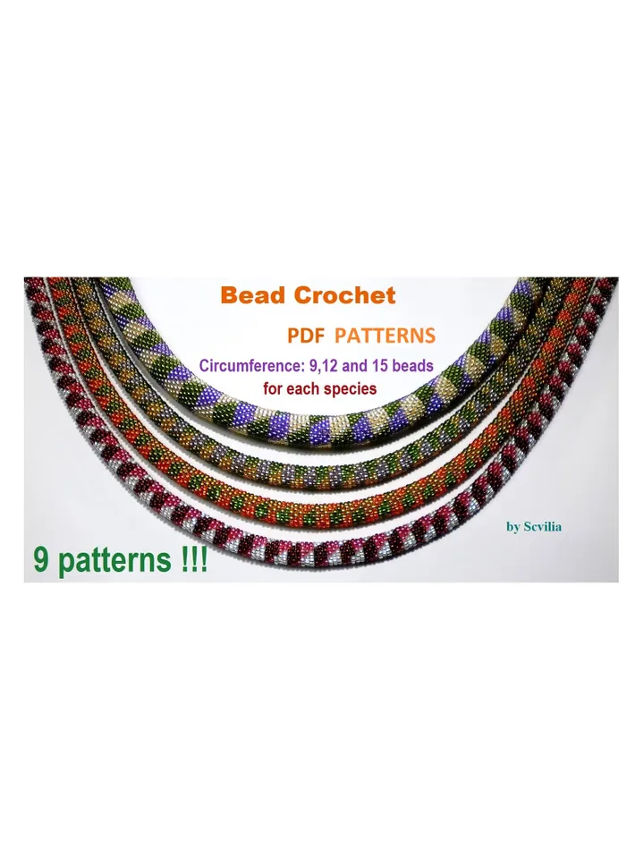 Bead Crochet rope pattern necklace and bracelet "Jujube",DIY,bead crocheting,Instant Download,PDF patterns