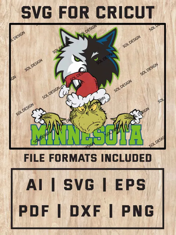 Grinch Minnesota Timberwolves SVG, NBA SVG Design, NBA Minnesota Timberwolves SVG, NBA Timberwolves Cricut, Christmas Svg, Grinch svg, Digital Download