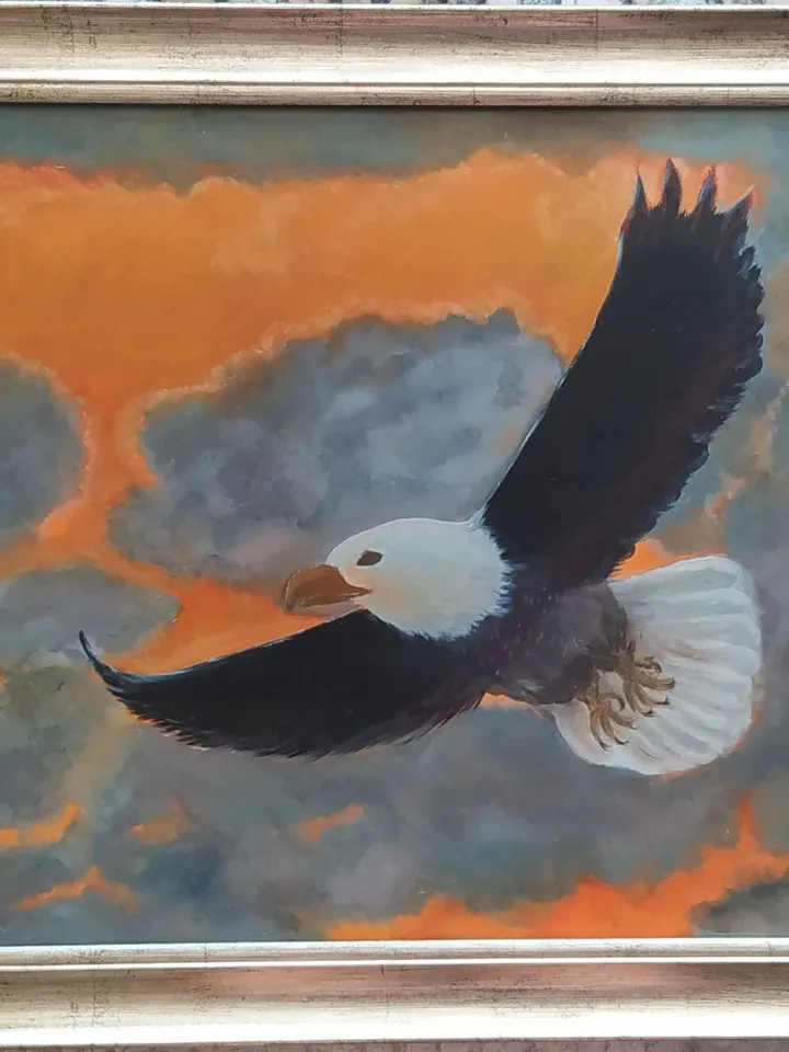 Oil painting "Bald Eagle", canvas on a stretcher, 16*20 inches (40*50 cm)