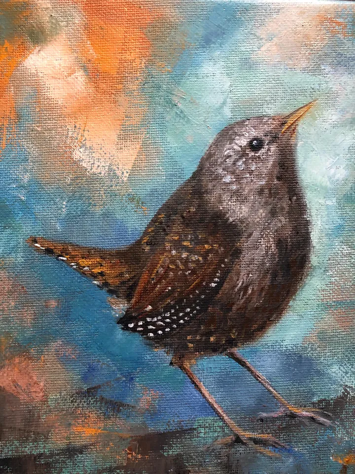 Bird Original Oil Painting Birds Wall Art Animal Painting