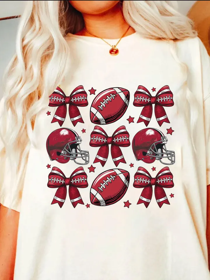 Coquette Football PNG, K City Football PNG Football, Game Day, Football Girly, Football Season, Red Team Football and Bow Clipart