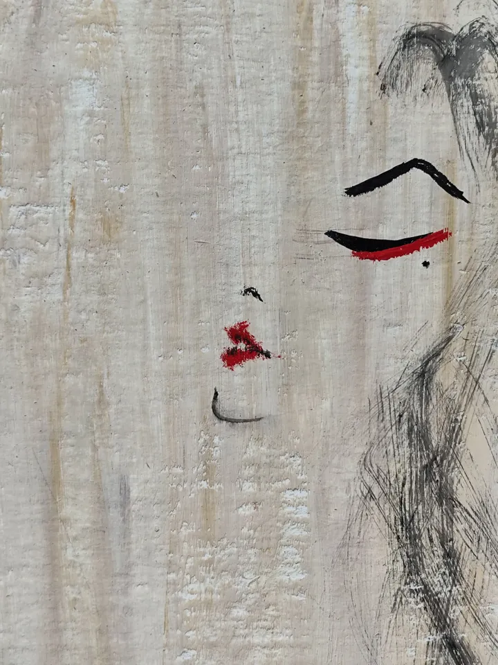 Naked woman painting Original art Wabisabi interior