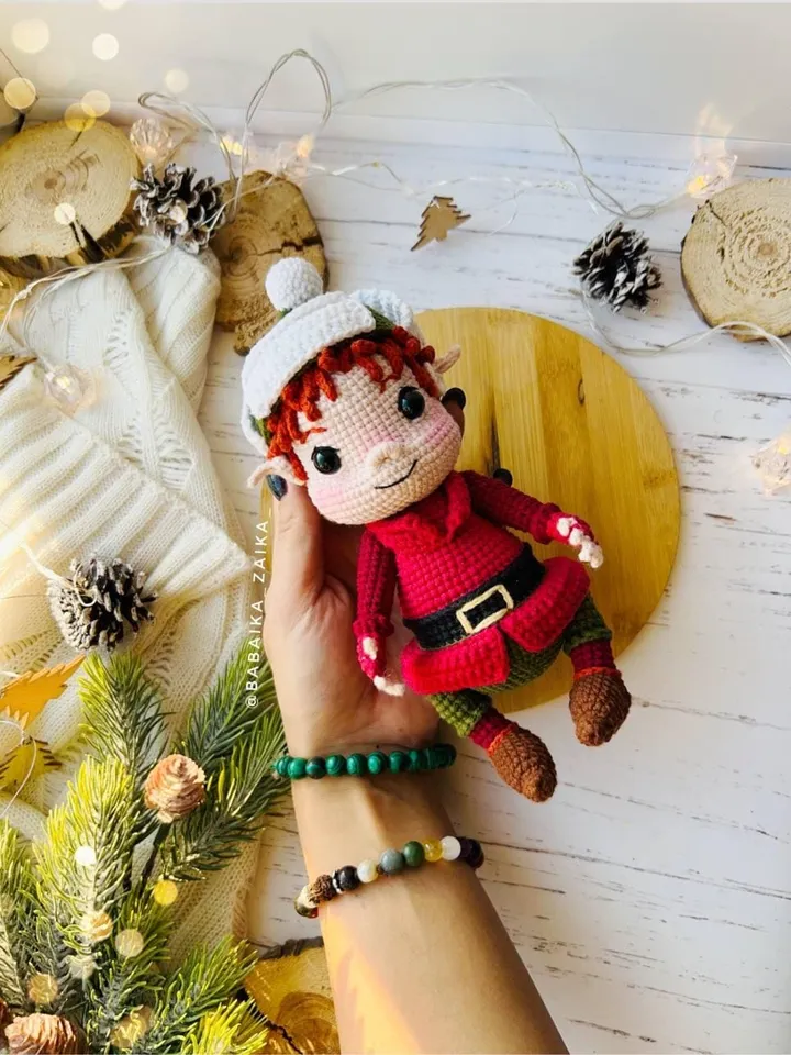 PDF Crochet Pattern Elf Bernard, Amigurumi Elf, Christmas ornaments, Christmas Decor, Amigurumi Christmas, Doll Pattern