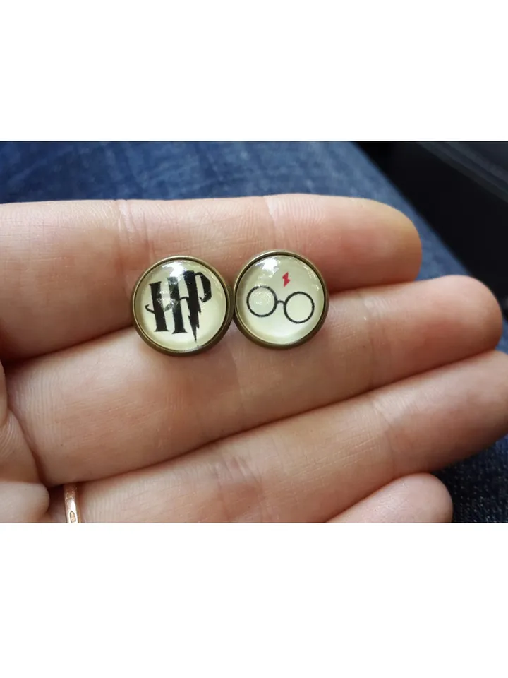 I A-Dumbledore you earrings, Harry Potter Earrings, Harry Potter studs gift with glass cabochon
