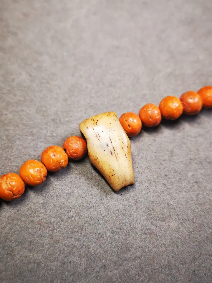 Gandhanra Tibetan Yak Bone Carved Guru Bead,T-drilled 3-Hole Prayer Bead,Mala Bead,Connector Bead for Buddhist Bead Accessories
