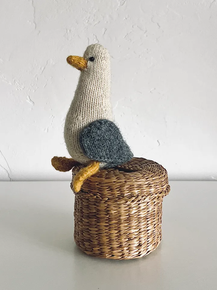 Knitted toy seagull | Handmade toy