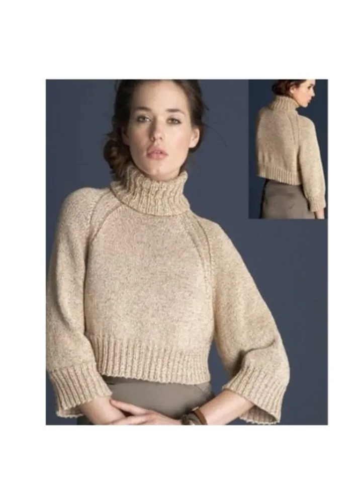 Crop sweater knitting pattern, easy sweater, beginner pattern, instant download
