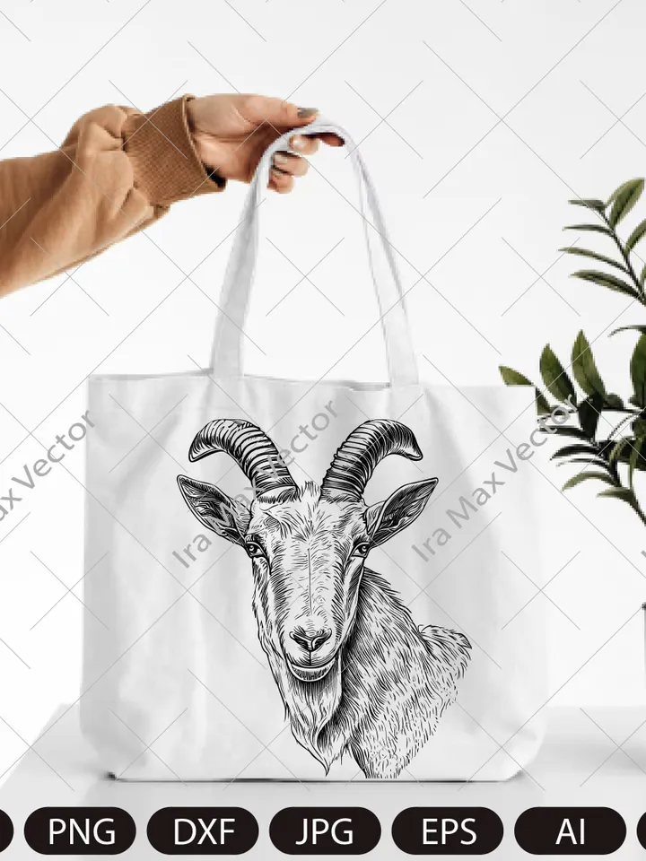 Goat Svg, Goat Face svg, Goat Clipart, Goat Png, Goat Head, Goat Silhouette, Farm Animals Silhouette