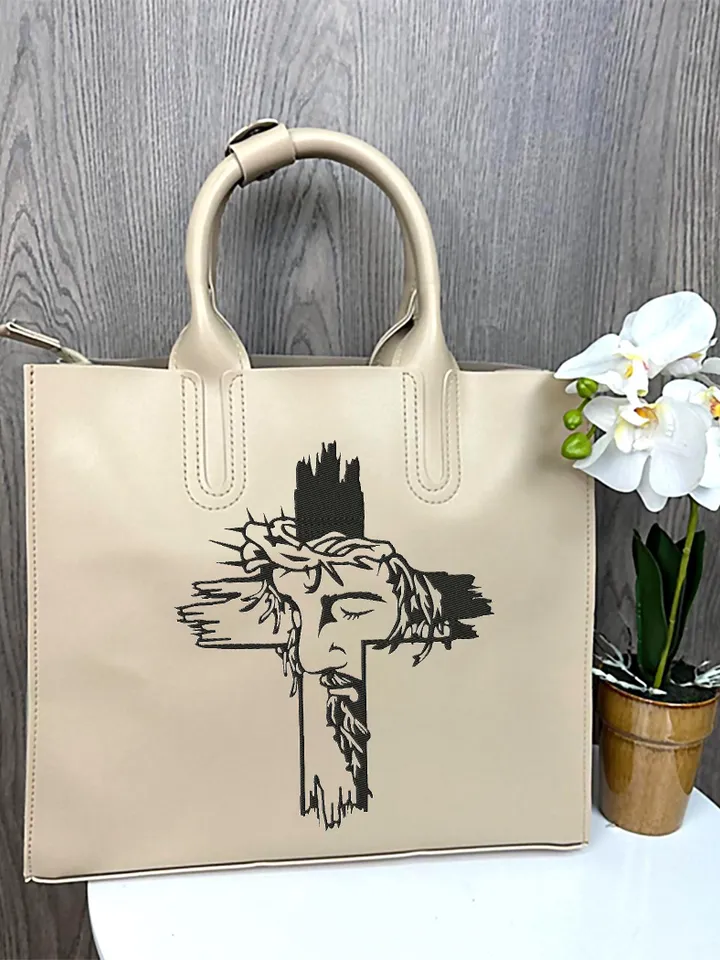 Jesus cross embroidery design Machine embroidery pattern 4 sizes, Religious embroidery files christian cross, Jesus on the cross design #R45