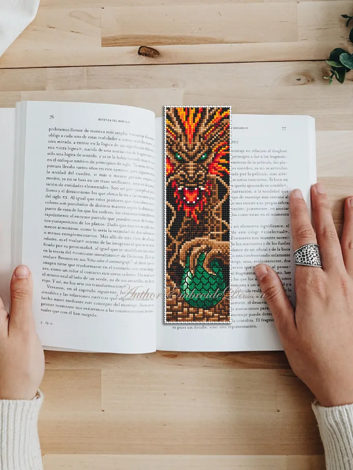 Dragon bookmark cross stitch pattern PDF download Fantasy dragon cross stitch, Chinese dragon pattern, Dragon egg, Chinese New Year #B275