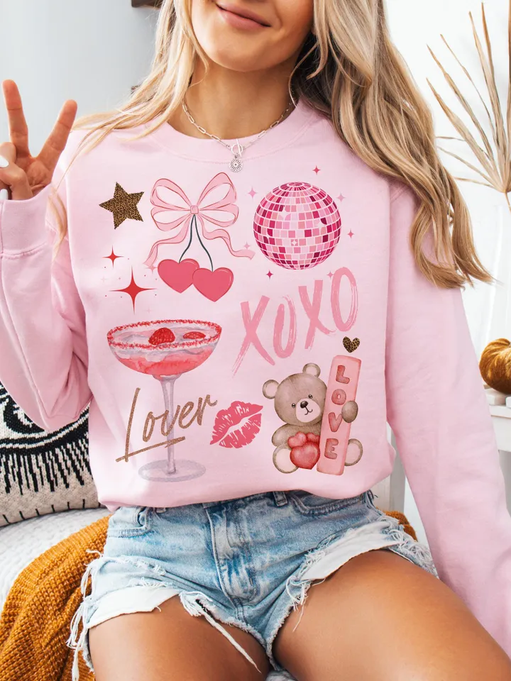 Retro Love Collage PNG,Digital Download-Valentines Day png,Valentine png,Trendy Valentine png,Coquette Design png,Lover png,Retr Love png