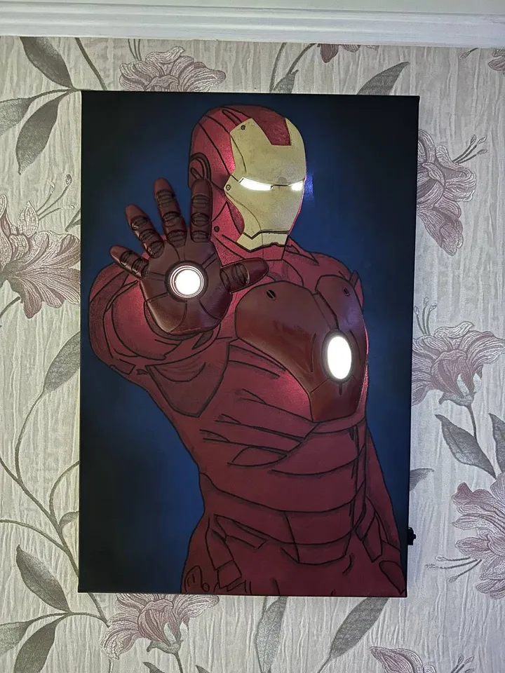 Iron Man 3d Volumetric painting with backlight