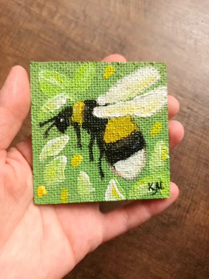 Oil painting of a bee